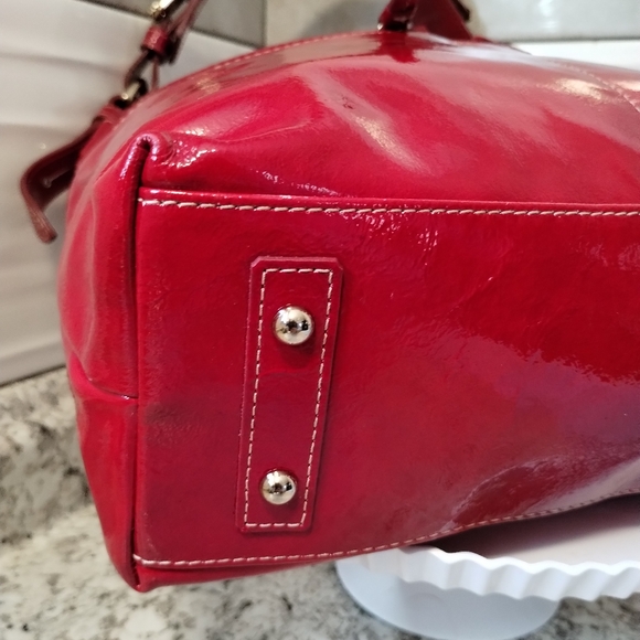 Dooney & Bourke Red Patent Leather Hobo Shoulder Bag - Picture 9 of 16